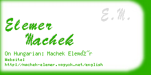 elemer machek business card